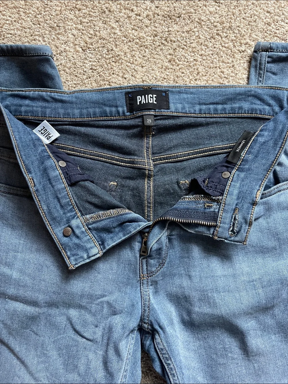 PAIGE LENNOX Slim Straight Leg Jeans, Size 29W, Jayce Wash